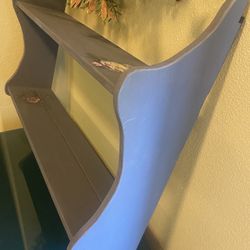 Vintage Wood Shelf With Plate Holder