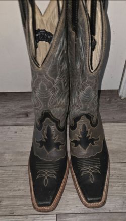 Original Reyme Leather Embroidered Rodeo Cowboy Boots mens Size 8.5