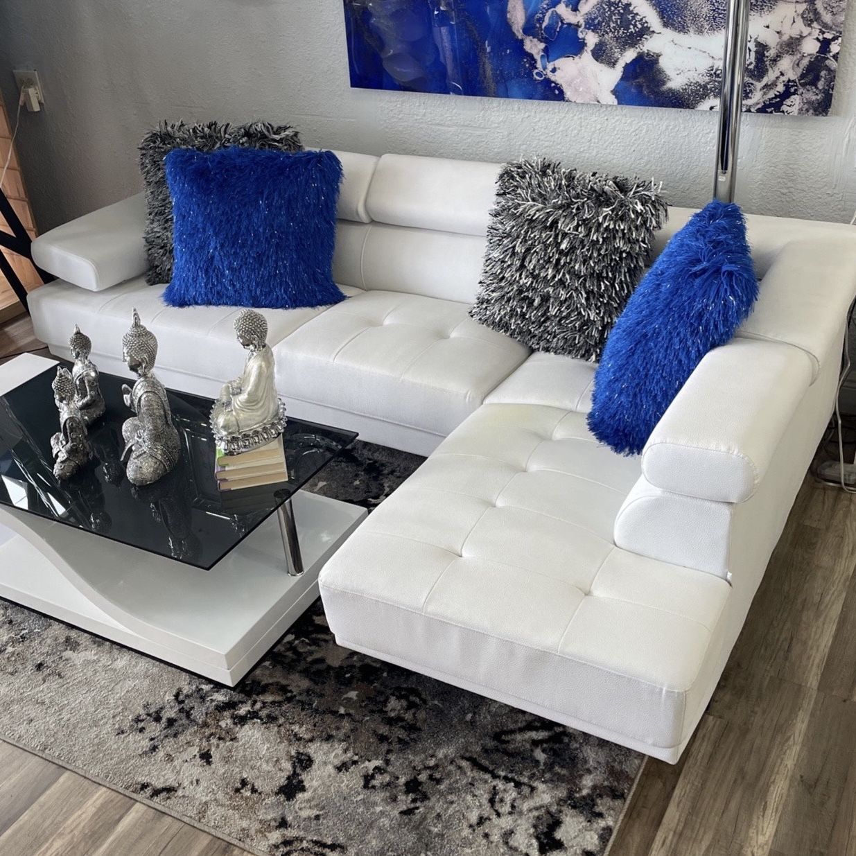 White Modern Sofa Sectional 🔥buy Now Pay Later 