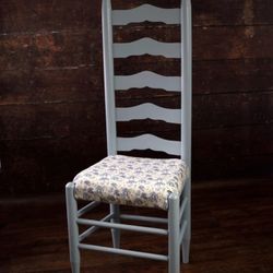 Antique Blue Chair with Custom Cushions 