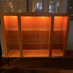 MCM Skovby Danish Modern Teak Wood Lighted Display China Cabinet 