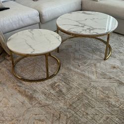 2 Piece Marble Table 