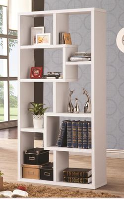 Multiple Cubed Rectangular Bookcase White