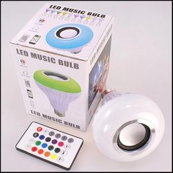 Bulb Speaker Bluetooth LED Light Music RGBW Color Wireless E27 Remote 12W Lamp