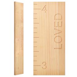 Growth Chart for Kids, Solid Wood Height Chart for Kids Toddler Baby playrooms and Bedrooms Wall Decor for up to 3 Children 