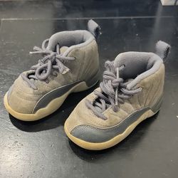 Jordan 12 Gray Suede Athletic Sneakers Baby 6C