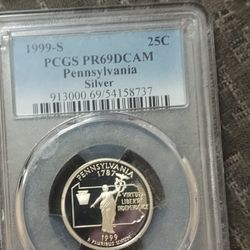 1999 S Washington/Pennsylvania Quarter Silver 