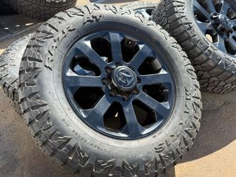FREE DELIVERY (4) 20" Dodge Ram 2500 3500 Midnight Edition OEM Black Wheels MAXXIS 75% LT295/65R20