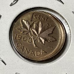1963 maple leaf penny mint errorgenuine guaranty off center coin real royal mint