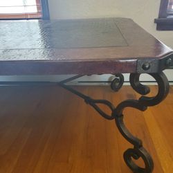 Hammered copper coffee table
