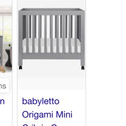 Gray Mini Crib