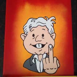 AMLO Mexican President Lopez Obrador Meme Painting Original Art