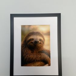 Smiling Sloth Framed Painting / Printed Art 