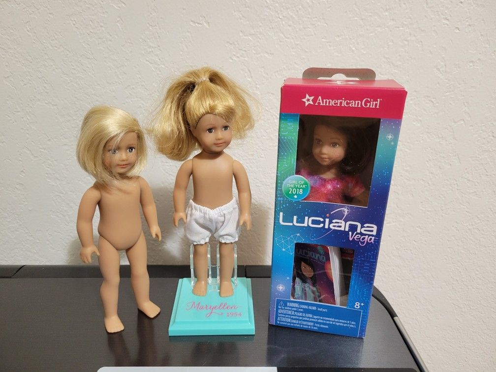 3 Mini American Girl Dolls
