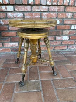 Antique Victorian Stool with Claw Feet