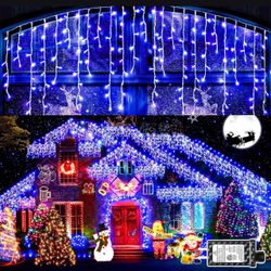 Christmas Lights Outdoor Decorations 400 LED 33ft 8 Modes Curtain Fairy String