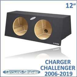 Black 12" Dual Sealed Sub Box, Fits Dodge Charger 06-17 Challenger 08-17