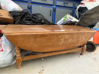 Solid Wood Drop-Leaf Coffee Table - $20