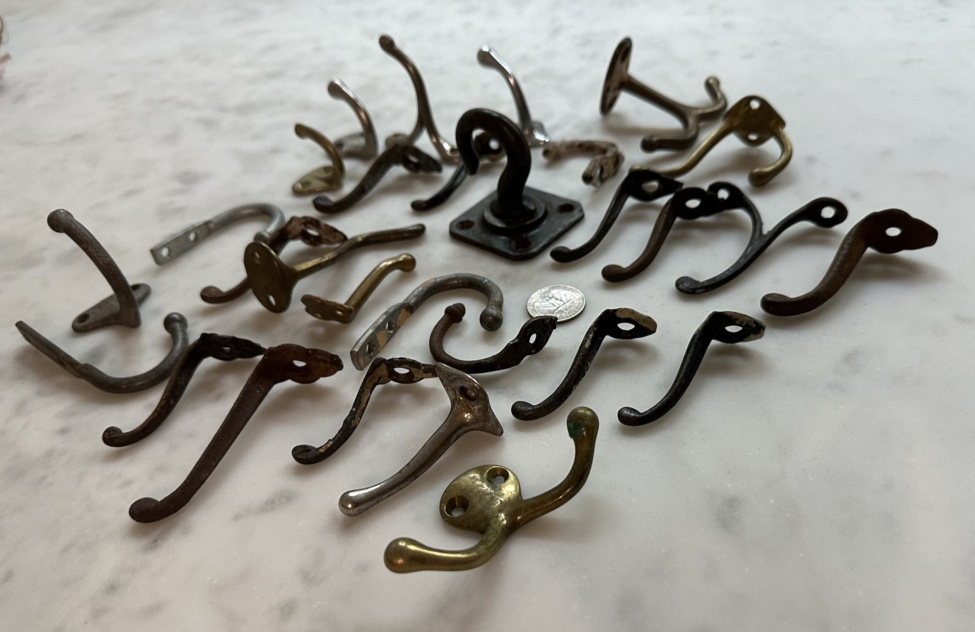 Lot Of Vintage And Antique Metal Hooks