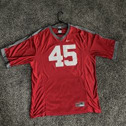 NIKE MENS OHIO STATE OSU BUCKEYES 2011 PRO COMBAT RIVALRY 1961 THROWBACK FOOTBALL JERSEY XL