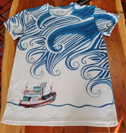 Brand new, super colorful and fun men's form fitting t-shirt or shirt. Size medium