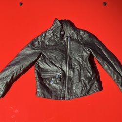 H&M Kids Black Faux Leather Biker Jacket   - Size 5-6years  - Full-zip Lined - Outer Shell Material: Faux Leather - Sleeve Length: Long Sleeve - Closu