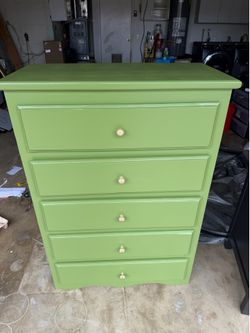 Painted Green Dresser 5 Drawers