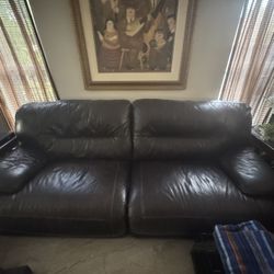 Brown Recliner Couch Leather