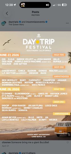 Daytrip Sunday wristbands GA