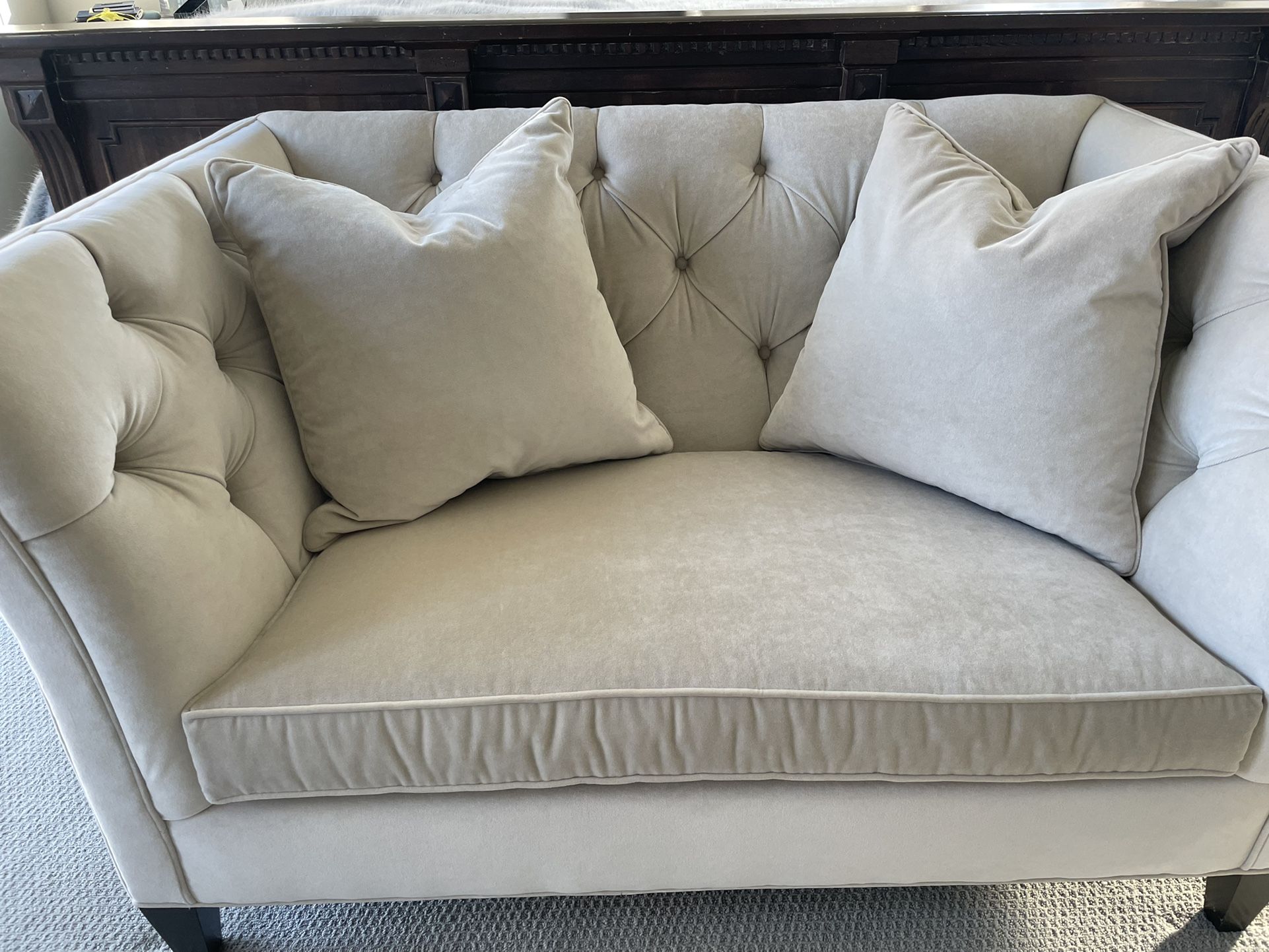 Ethan Allen Cream Colored Loveseat Couch
