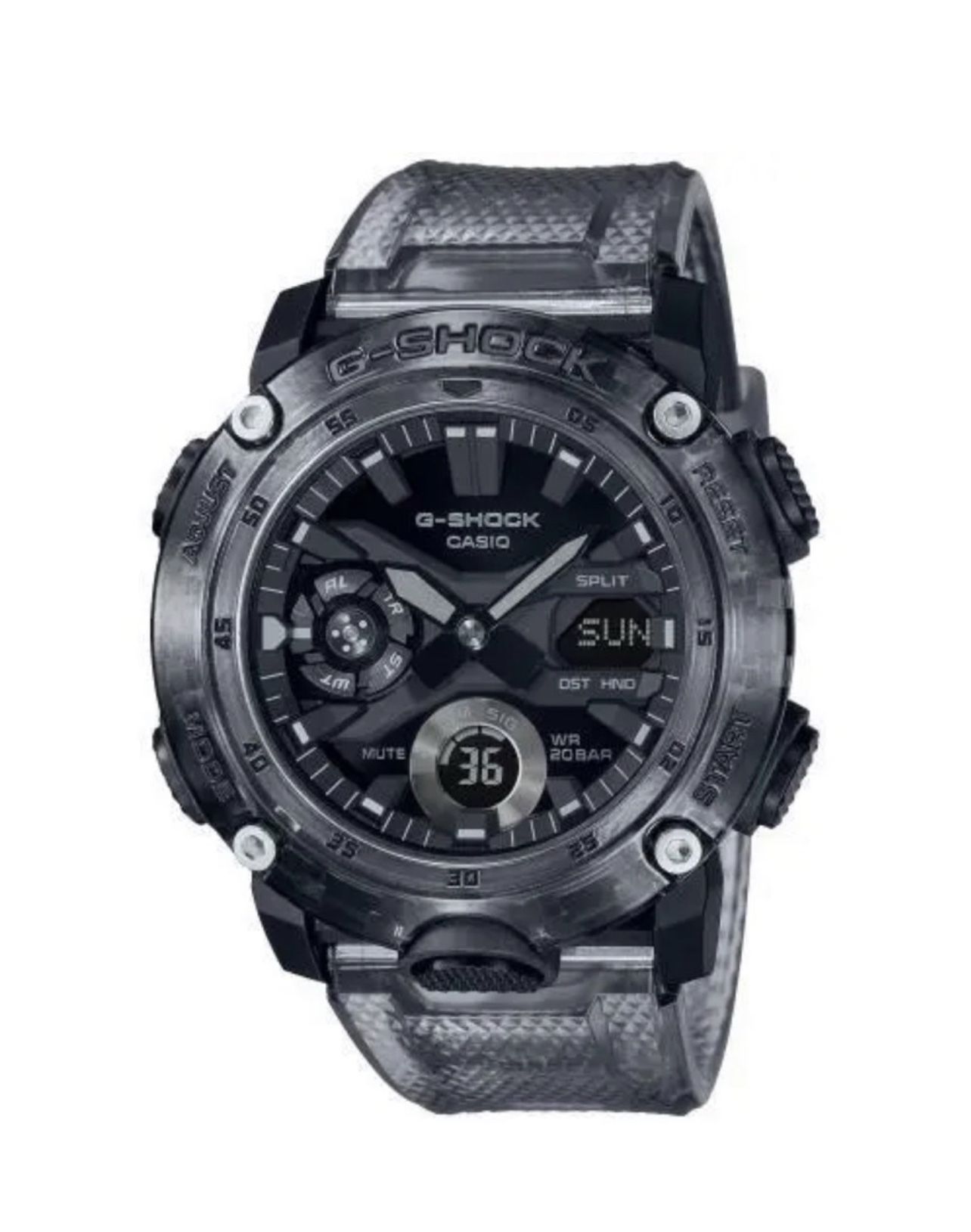 Casio G Shock GA 200SKE Clear Skeleton Men's Chronograph Timer LED 656 2/12ft