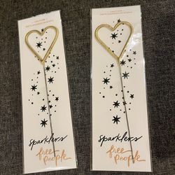 2 Gold Free People Heart-Shaped Sparklers