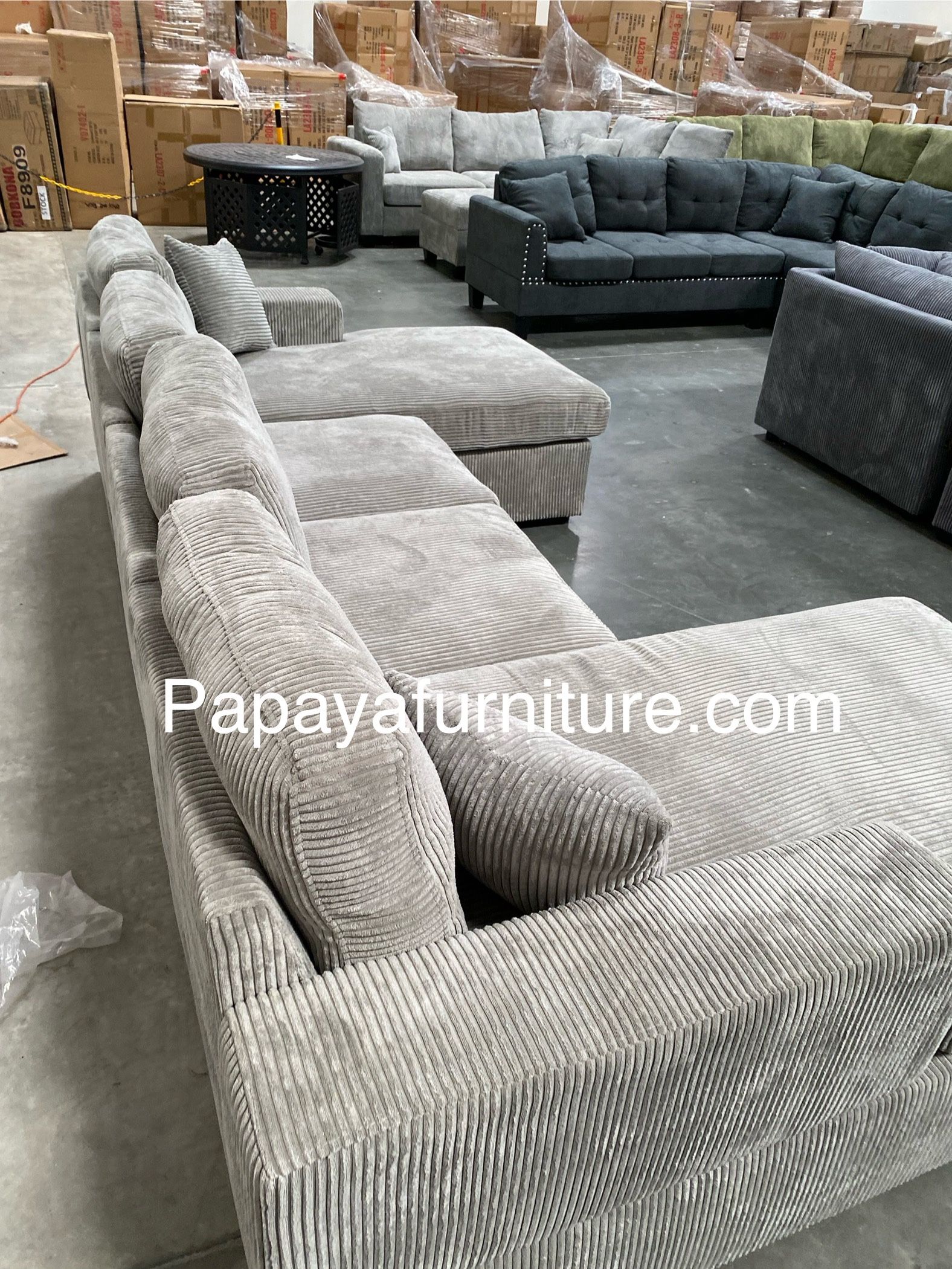 New! Plush U-Shaped Sectional, Sectionals, Sofa, Modular Sectional, Couch, Sofa, Sectional With Chaise, Double Chaise Sofa, Grey Sofa, Grey Couch Dime
