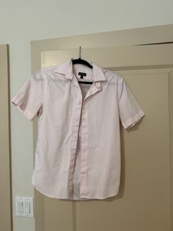 Express Light Pink Short-Sleeve Button-Down Shirt – Size Small