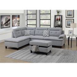 Gorgeous 3 Piece Sectional and Ottoman with Storage
