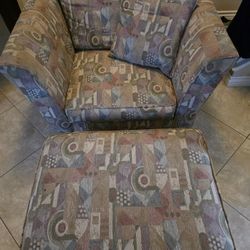 Large chair and ottoman