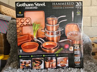 Gotham Steel Diamond Hammered 20-Piece Cookware Set