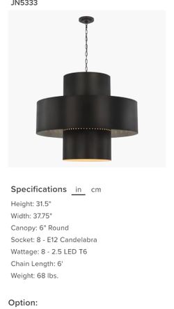Large Visual Comfort Pendant Light Fixture