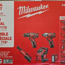 New Milwaukee M12 5-Tool Combo Kit 2494-25