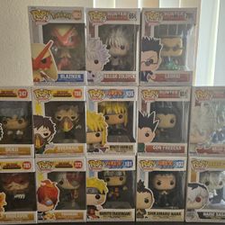 Anime Funko Pop Lot Of 13 (Pokemon, Naruto, My Hero, Hunter x hunter & Tokyo Ghoul)