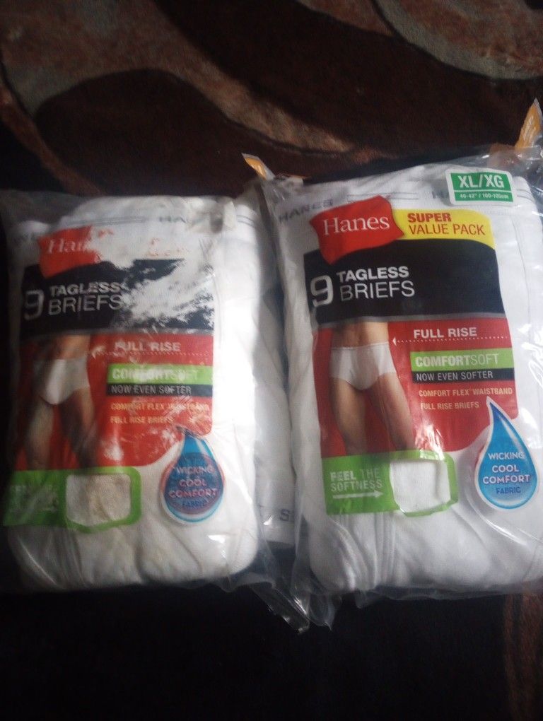 Hanes Tagless 9 Super Value Pack...Not My Size. $25 For Both.
