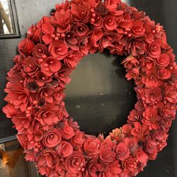 red wood wreath