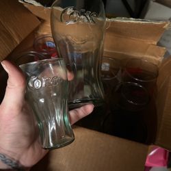 Throw Back Coke , Pepsi  And Mntn Dew Glasses 