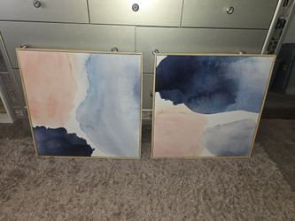 Pink and Blue Paintings
