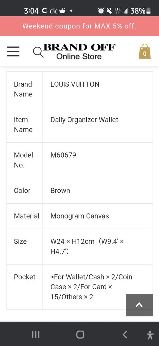 Louis Vuitton Monogram Daily Organizer Wallet for Sale in Carmichael, CA -  OfferUp
