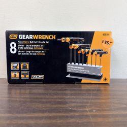 GEAR WRENCH 8 PIECE METRIC BALL END T-HANDLE SET 