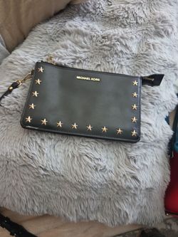 Michael Kors Black Star Studded Wristlet / Clutch