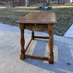 Unique Gently Used Oak Side Table