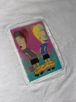 RARE Vintage Single Stitch Stanley Desantis T Shirt Beavis & Butthead Hologram XL X Large