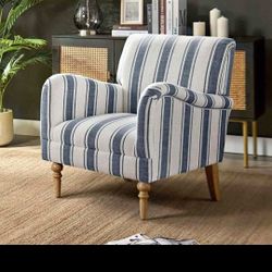 New Modern Accent Chair with Arms and Wooden Legs, Comfy Upholstered Armchair for Living Roo